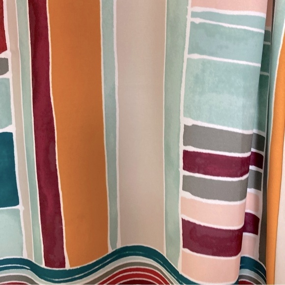 Loft Outlet Petite Abstract Block Stripe Print Multi Colorful Shift Dress. Sz SP - Picture 5 of 12